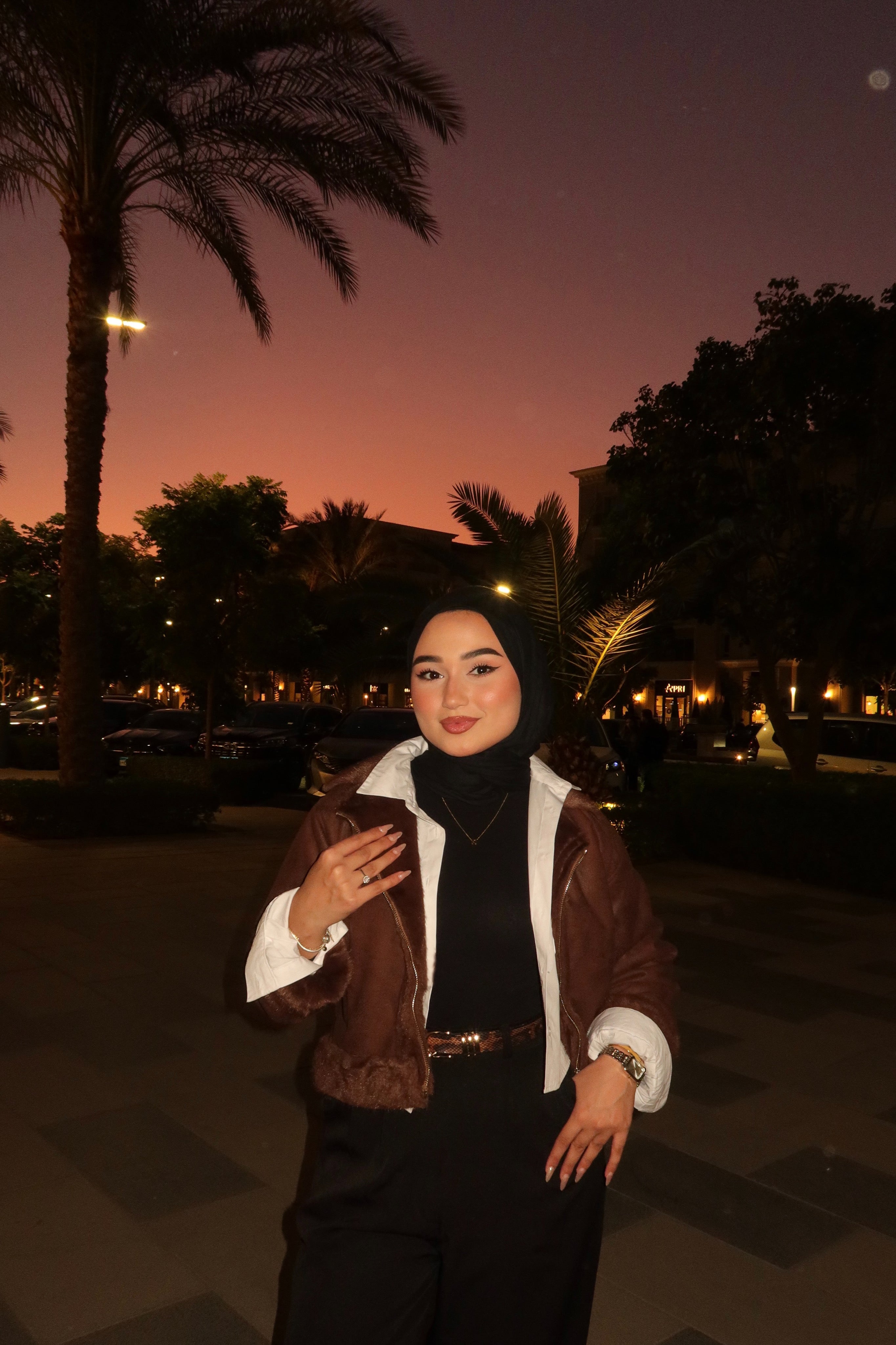 Faux fur leather jacket